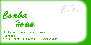 csaba hopp business card